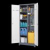 Metal Storage Cabinets, Cleaning Tool Cabinet With Locking Door, Tall Broom Tool Organizer, Large Storage Cabinet For Kitchen - Gray / White - Image 14