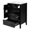 Retro Style Bathroom Vanity With Sink, Soft Closing Cabinet And Drawers - Black - Image 13