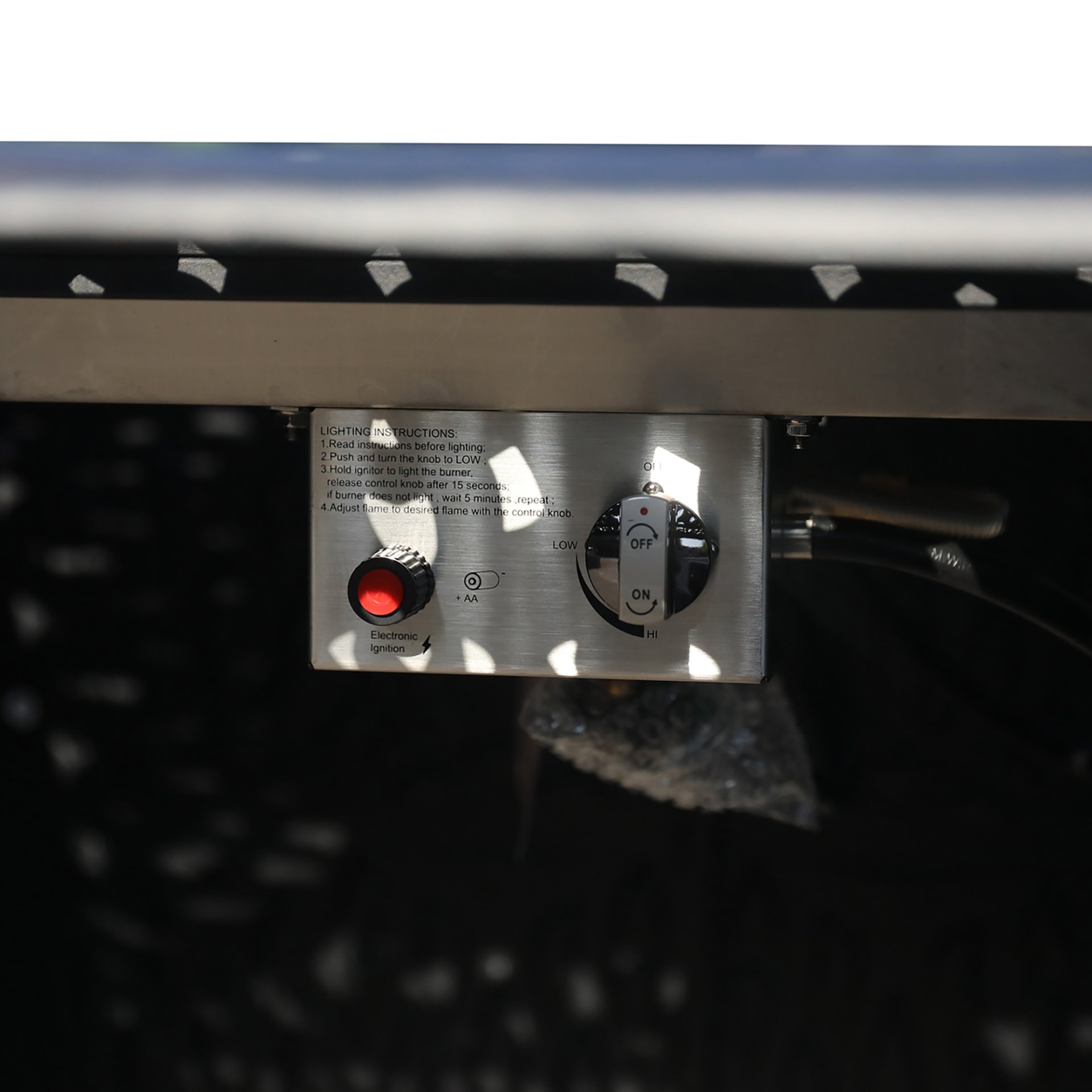 Elegant Cast Aluminum Square Fire Table With Fire Glass And Cover - Antique Bronze - Image 6