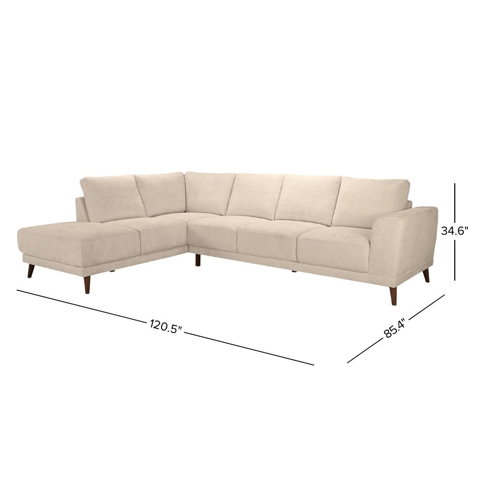 Amara - Right Sectional Sofa - Cream - Image 9