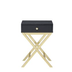 Coleen - Accent Table - Black / Brass