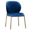 Amoa - Contemporary Velvet Upholstery Dining Chair - Blue - Image 14