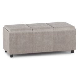 Avalon - Storage Ottoman - Distressed Gray Taupe