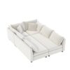 Modular Sectional Bed Couch Set With Pillows Free Combination, Minimalist Style Oversized 6 Seat Convertible Sofa - Cream - Image 12