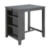Graham - 3 Piece Small Space Counter Height Dining Table With Shelves And 2 Chairs (Set of 3) - Gray - Image 2
