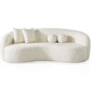 Drake - Japandi Style Curvy Sofa - Ivory White / White - Image 9