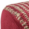 Larissa - Round Braided Pouf - Natural / Maroon - Image 4