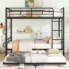 Full Over Full Metal Bunk Bed With Trundle - Black - Image 14