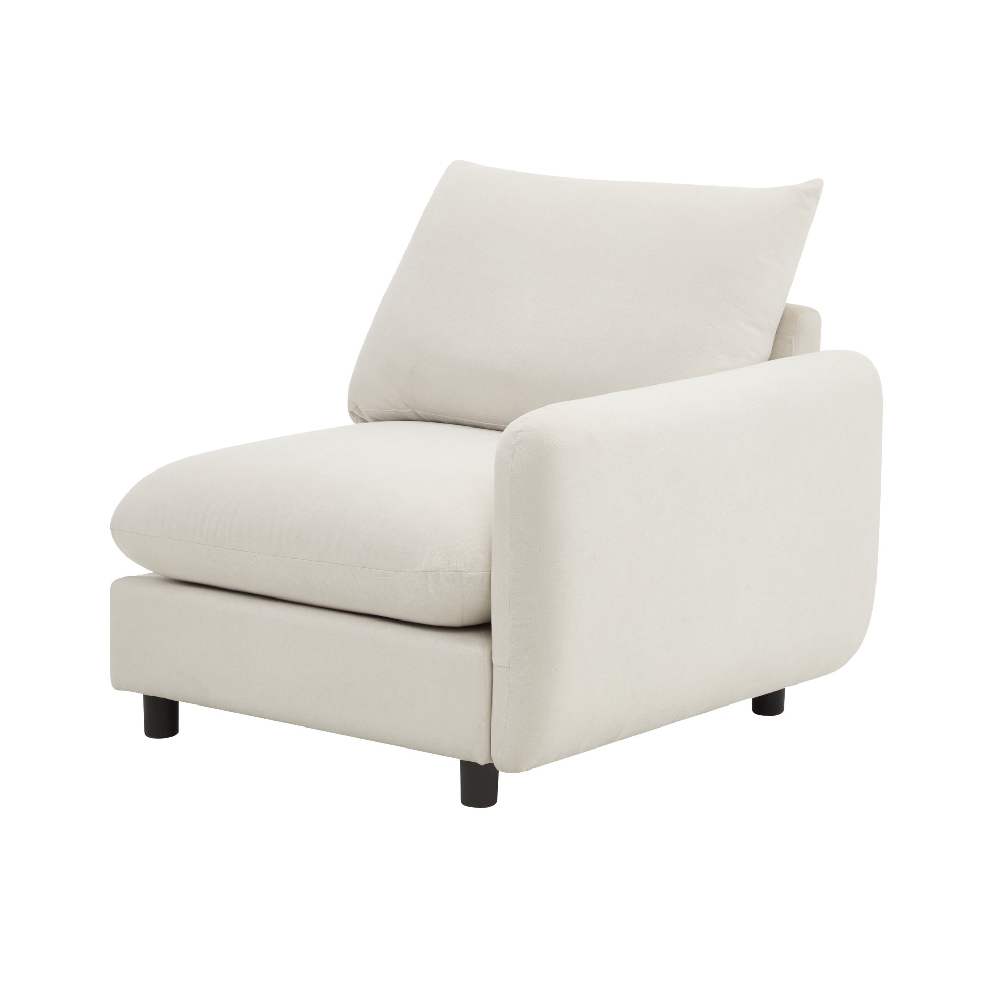 2 Seats Modular Sectional Sofa Corner Chair Sofa Couch - White - Image 8
