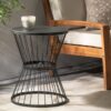 Lassen - Modern Outdoor Side Table With Hourglass Design - Matte Black - Image 4
