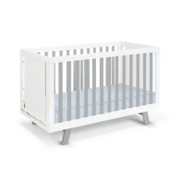 Livia - 3 In 1 Convertible Island Crib - White / Gray