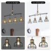 Dining Room Light Fixture / Chandelier Table, 40 -" Hanging For Farmhouse Linear Chandeliers, 5 Light Kitchen Island Lighting Ceiling Chandelier, With Metal Lampshade - Gold / Matte Black - Image 8