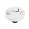 59.05" Modern Artificial Stone Round Carbon Steel Base Dining Table - White / Black - Image 9