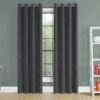 2 Pieces Set, Curtain Panel, Room Darkening, Grommet, Versatile Use - Dark Gray - Image 4
