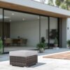 Outdoor Ottoman With Cushion - Brown - Image 2