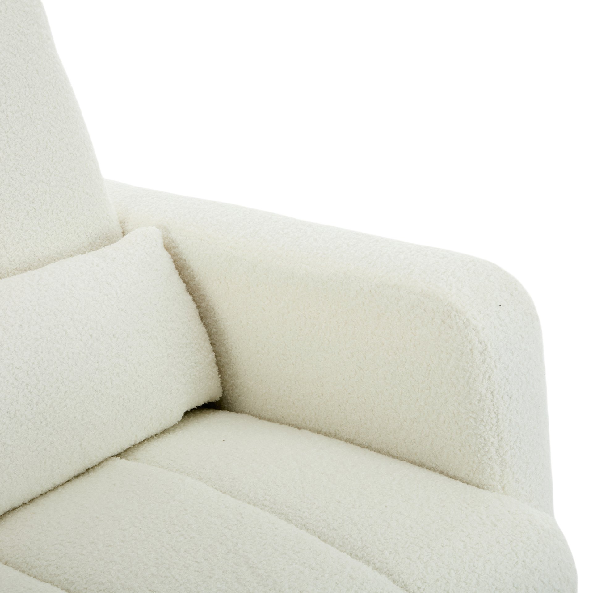 Accent Rocking Chair With Pillow, Spacious & Comfortable Seating For Living Room Or Bedroom - Cream White - Image 16
