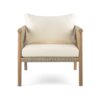 Modern Outdoor Woven Lounge Chair With Solid Wood Frame And Polyester Cushions - Teak - Image 5