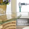 36" Round Tempered Glass Table Top Clear Glass 1 / 2" Thick Beveled Polished Edge - Transparent - Image 9