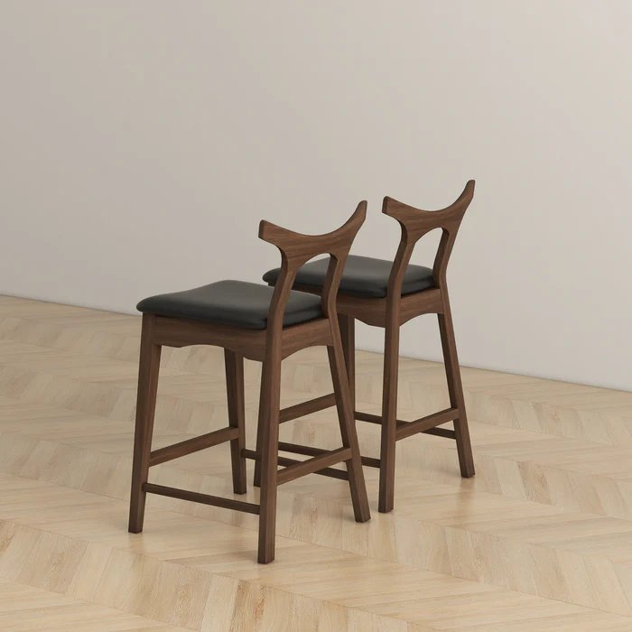 Hester - Upholstered Square Bar Chair (Set of 2) - Black / Brown - Image 10