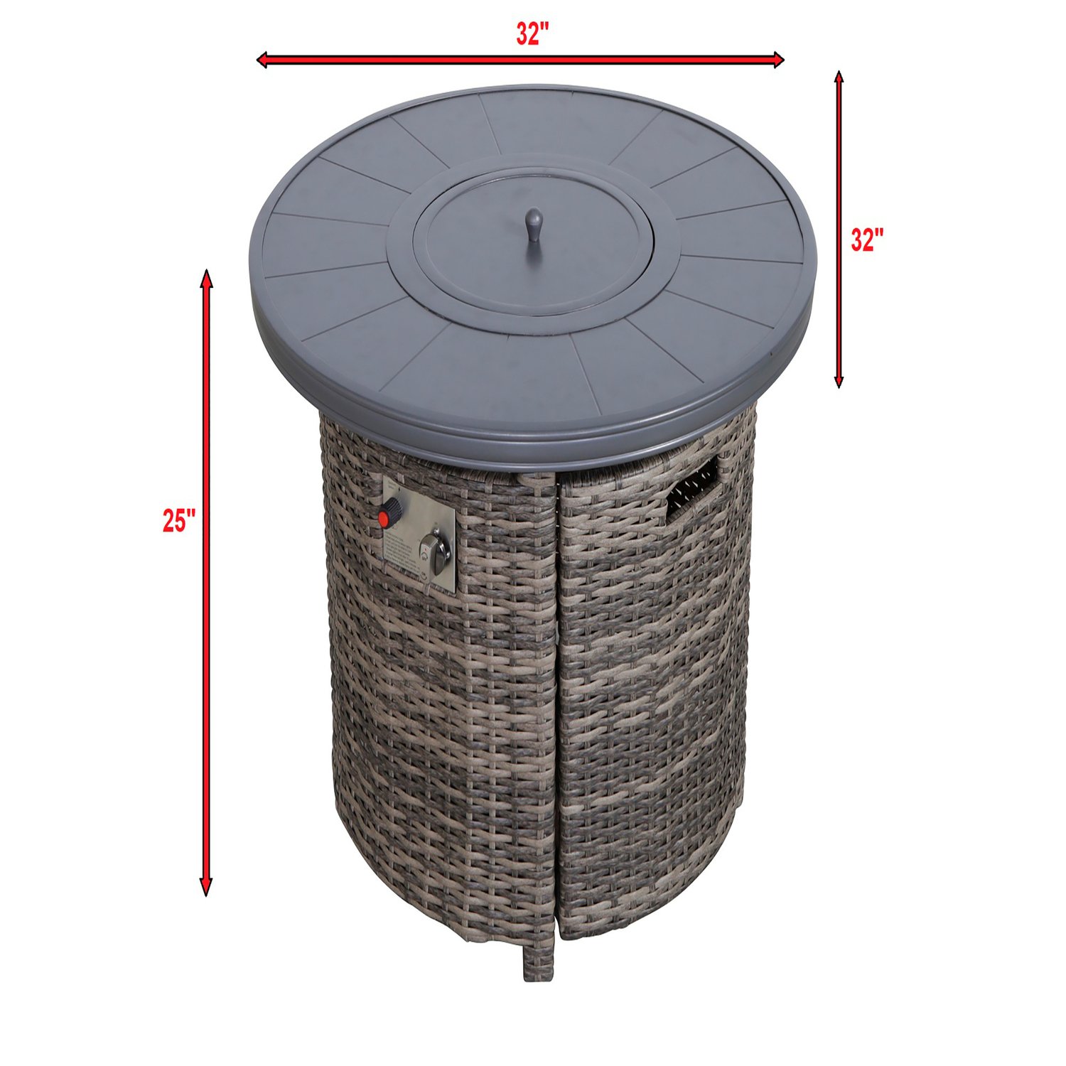 Outdoor Fire Pit Table With Lid - Gray Mix - Image 3