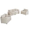 Warm And Cozy Home Theater Style Sofa Set With Soft Cushions - Beige - Image 6