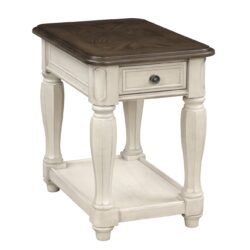 Chairside Table With Storage - Antique White