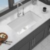 Undermount Kitchen Sink Workstation 33" Single Bowl Dual Mount Sink With Accessories - White - Image 10