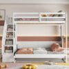 Full Over Full Size Murphy Bed With Hydraulic Lift & Desk Design - White - Image 17