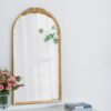 Wood Floor Mirror, Full Body Mirror Dressing Make Up Mirror For Bathroom - Gold - Image 5