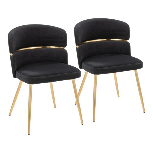 Cinch - Glam & Art Deco Dining Chair (Set of 2) - Gold / Black