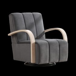 360° Swivel Accent Chair With Armrests - Charcoal