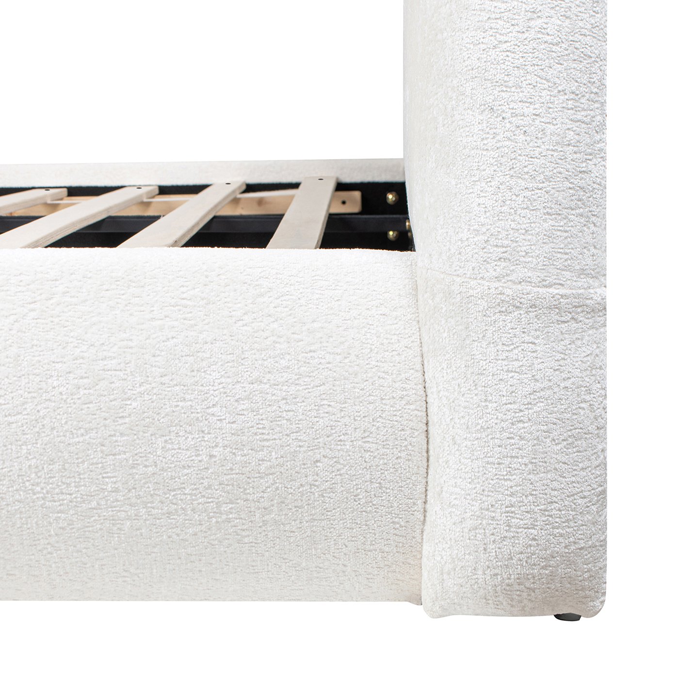 Archie Puffy Grounded - King Upholstered Platform Bed - Almond White - Image 9
