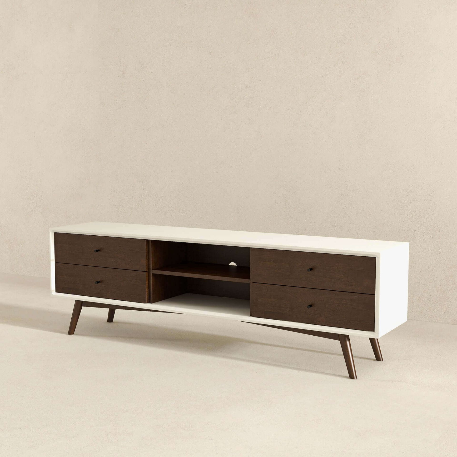 Caroline - White TV Stand Up To 72" - Brown / White - Image 7