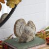 Resin Turkey With Pumpkin Rustic, For Harvest Festival Fall Festival & Thanksgiving Table Decorations (Set of 2) - Gray - Image 4