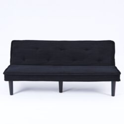 Stylish Corduroy Sofa Bed With Convertible Design - Black