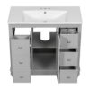 Contemporary Bathroom Vanity Cabinet, 4 Drawers & 1 Cabinet Door, Multipurpose Storage, Resin Integrated Sink, Adjustable Shelves, Solid Wood Frame With MDF - Gray - Image 19