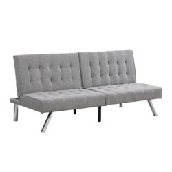 Modern Sofa Bed With Wood Frame And Stainless Legs - Gray