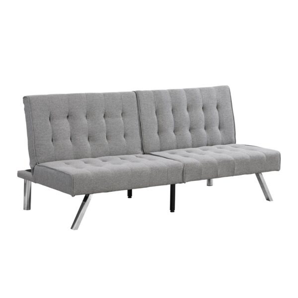 Modern Sofa Bed With Wood Frame And Stainless Legs - Gray