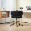 Modern Home Office Desk Chair With Adjustable Height And Swivel Wheels - Black - Image 9