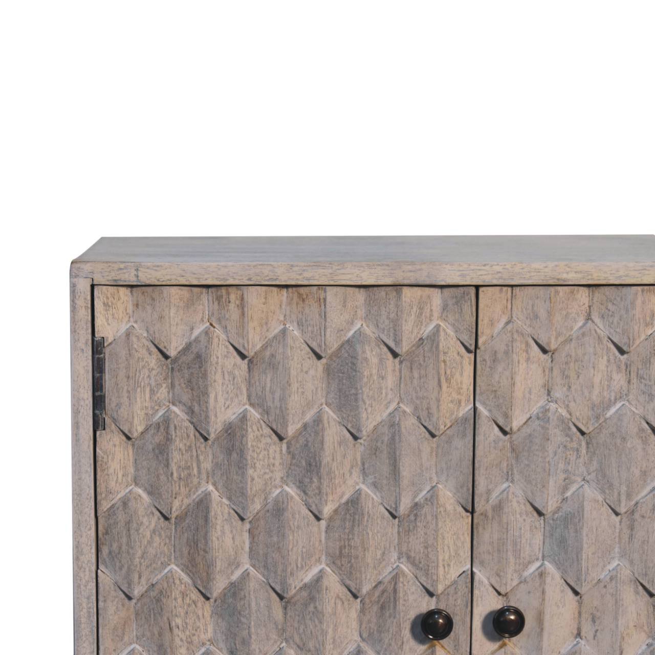 Mini Pineapple Carved Cabinet - Gray - Image 9