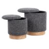 Marla - Contemporary Nesting Ottoman Set - Natural / Black - Image 4