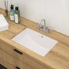 Rectangular Undermount Bathroom Sink, Overflow - White - Image 2