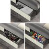 Anna - Queen Patented 2 Drawer Storage Bed, Upholstered Wingback - Ivory Velvet - Image 10