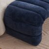 Modern Upholstered Armless Bed Bench, Channel Tufted Couch Daybed Chaise, Chenille Ottoman Foot Stool - Navy - Image 7