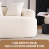 Loveseat Sofa With Wood Grain Chenille Fabric, Cloud White High Density Sponge Couch, Compact Design For Small Spaces - Beige - Image 7
