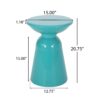 Outdoor Metal End Table Large - Teal - Image 3