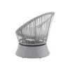 Modern Silver Swivel Wicker Lounge Chair With Xianrattan And Iron Frame, Stylish Round Design - Silver Gray - Image 8