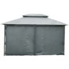 Outsunny - Patio Gazebo, Outdoor Gazebo Canopy Shelter With Curtains, Vented Roof, Steel Frame For Garden, Lawn, Backyard And Deck, - Sage Gray - Image 10