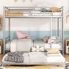 Full Over Full Metal Bunk Bed With Trundle - Silver - Image 22