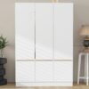 6 Doors Wardrobe Storage For Bedroom - White - Image 9